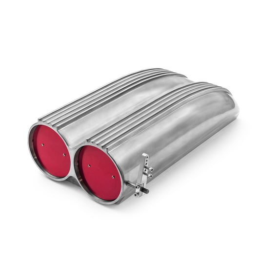Capó con aletas de aluminio pulido para carburador simple y doble de tipo escopeta