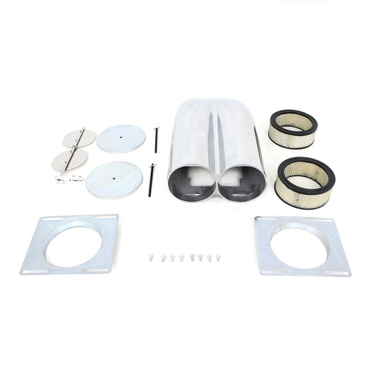 Capó liso de aluminio pulido con carburador simple y doble para escopeta
