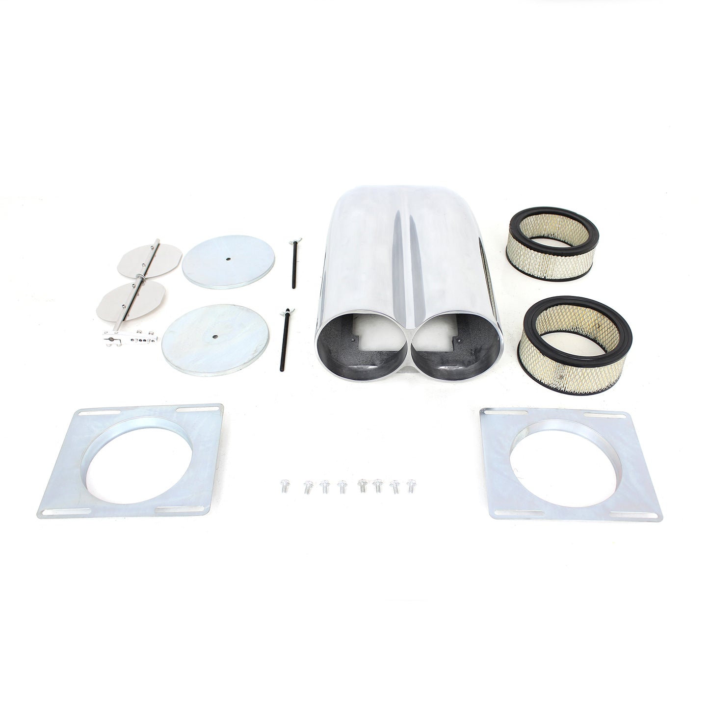 Polished Aluminum Single & Dual Carburetor Shotgun Smooth Hood Scoop