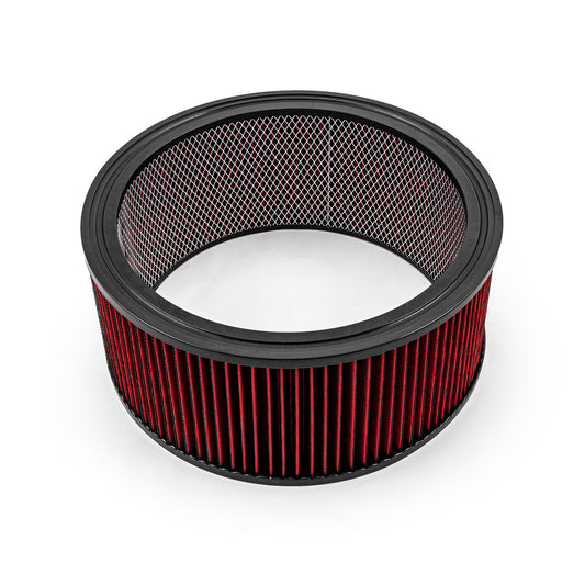 Elemento de filtro de aire lavable rojo de 14" x 6" solamente