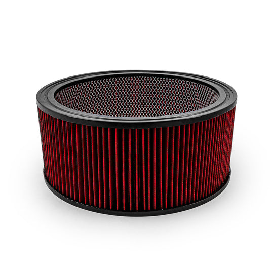 Elemento de filtro de aire lavable rojo de 14" x 6" solamente