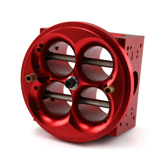 4 Barrel Billet Aluminum Carburetor Main Body - 4150 Double Pumper [Red]
