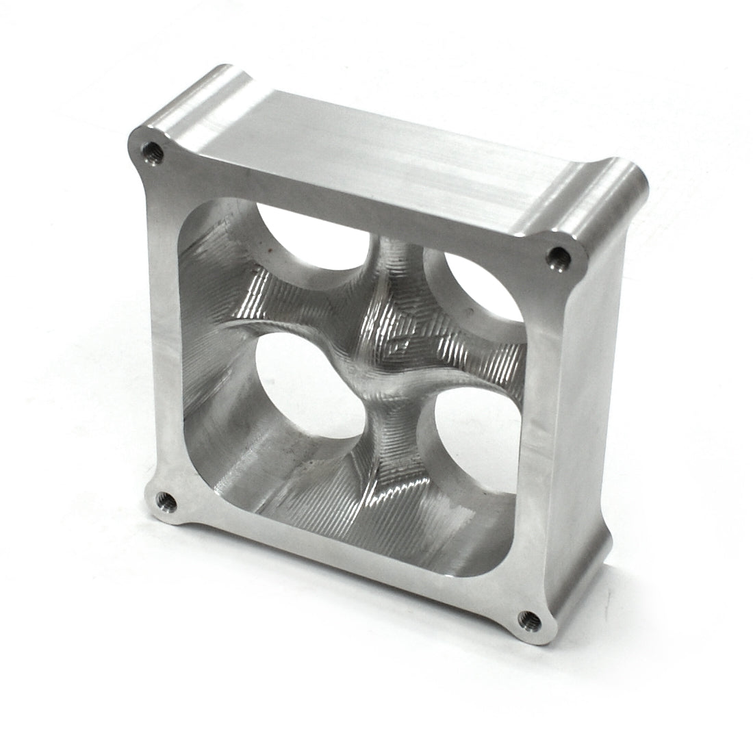 Espaciador de carburador de aluminio 4500 de 2" mecanizado por CNC, diámetro cuadrado, 4 puertos