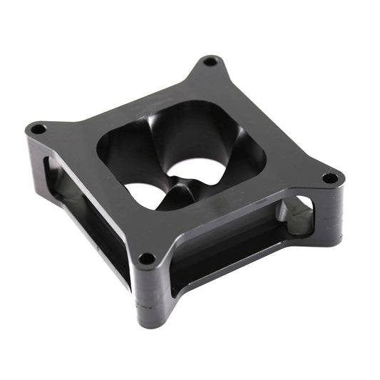 Espaciador de carburador de aluminio 4150 de 2" mecanizado por CNC, diámetro cuadrado, 4 puertos, negro