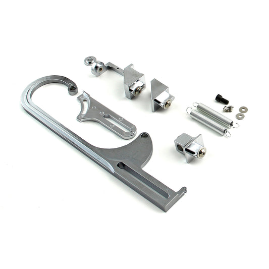 Kit de soporte de cable del acelerador del carburador - Cromado con resortes de retorno y soporte