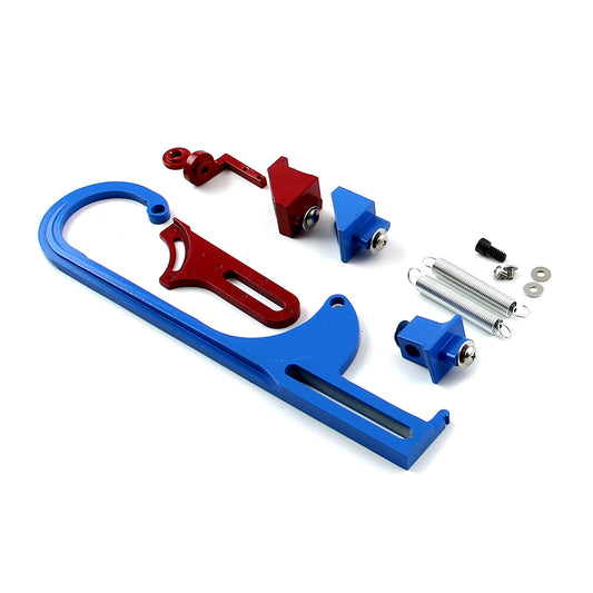 Kit de soporte de cable del acelerador del carburador (rojo/azul) con resortes de retorno y soporte