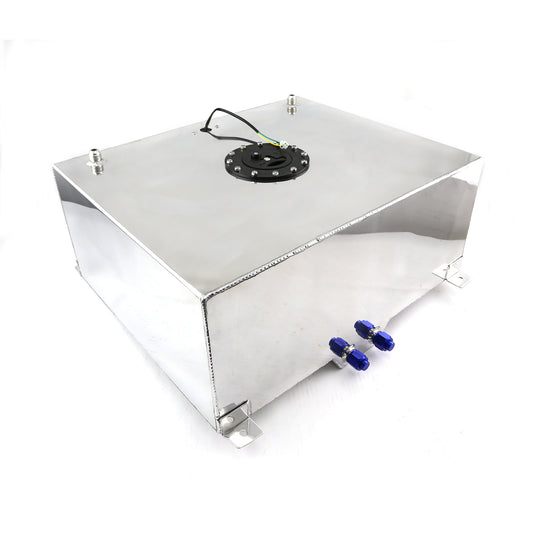 20 Gallon / 80 Litre Lightweight Polished Aluminum Fuel Cell w/ Sender