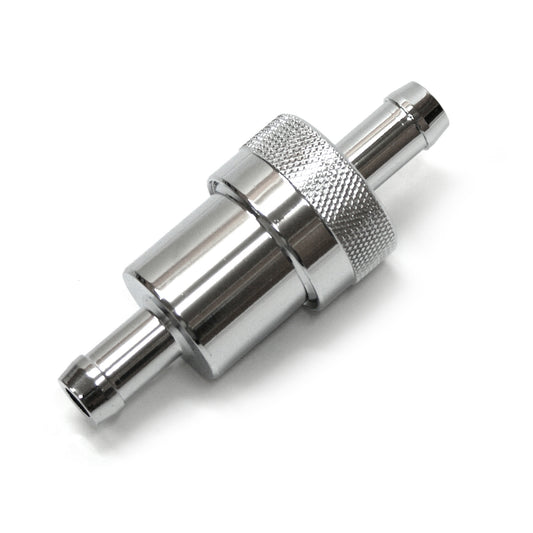 Fuel Filter 3/8" Inlet & Outlet Chrome w/ Bronze Element