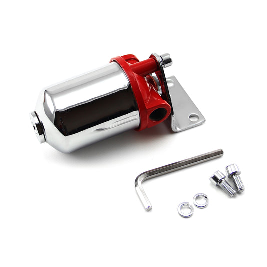 Filtro de combustible cromado con elemento reemplazable - Soporte de montaje de 3/8" NPT