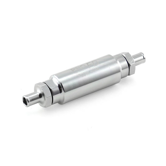 Inline Billet Aluminum Fuel Filter 9/16-18 - 9/16-18 Male Silver