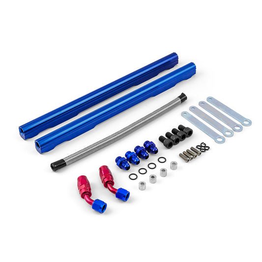 Oldsmobile 400 425 455 Billet Aluminum Fuel Injector Rail Kit - Blue [MidRise Air]