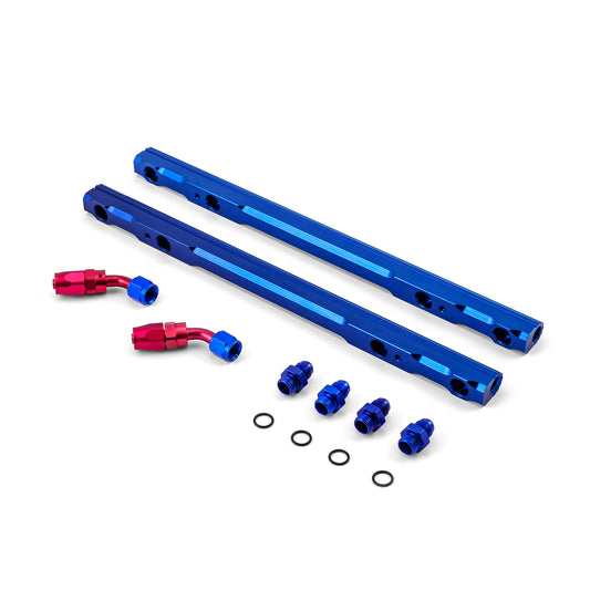 Oldsmobile 400 425 455 Billet Aluminum Fuel Injector Rail Kit - Blue [MidRise Air]