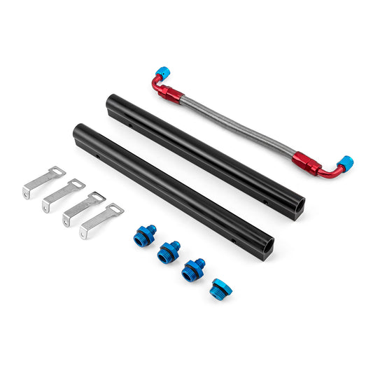 Kit de riel de inyector de combustible de aluminio billet para Chevy BBC 454 (negro)