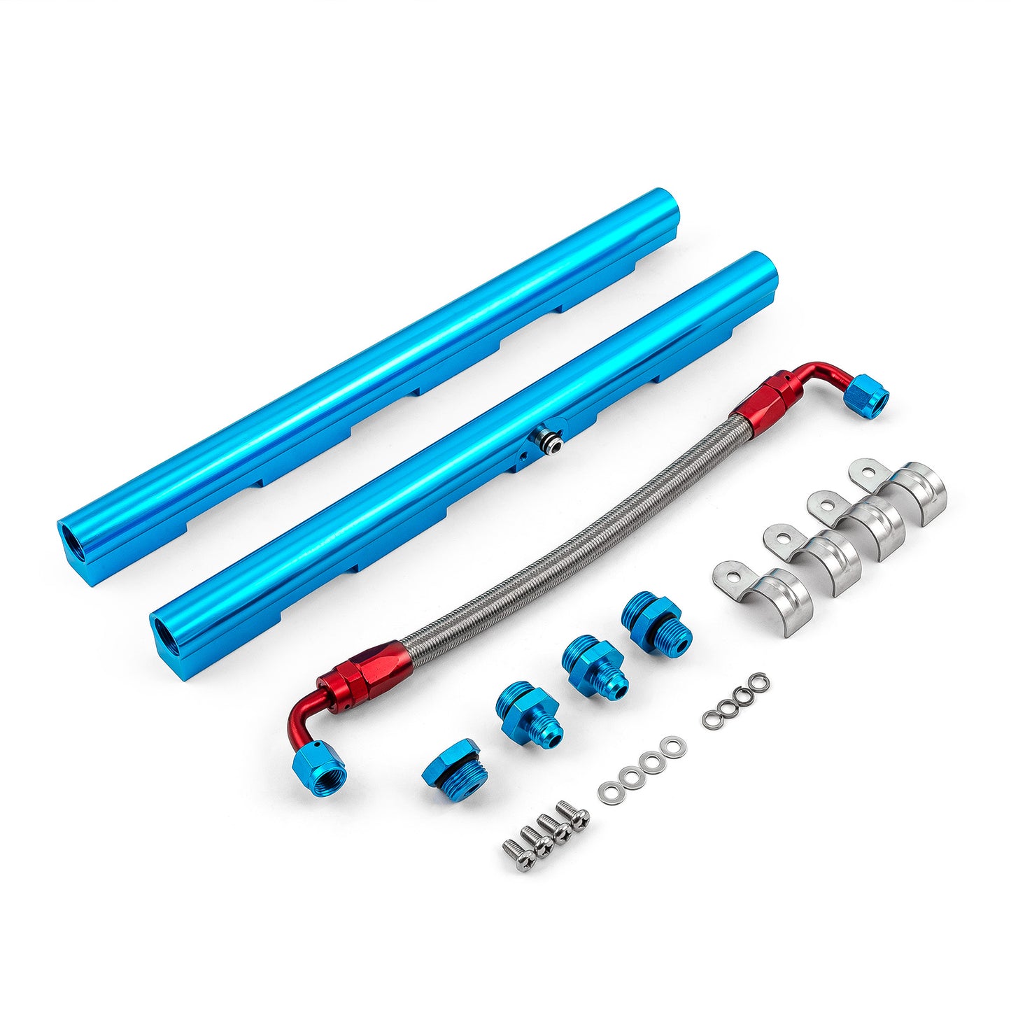 Kit de riel de inyector de combustible de aluminio Ford 4.6L 1999-04 2V [Azul]