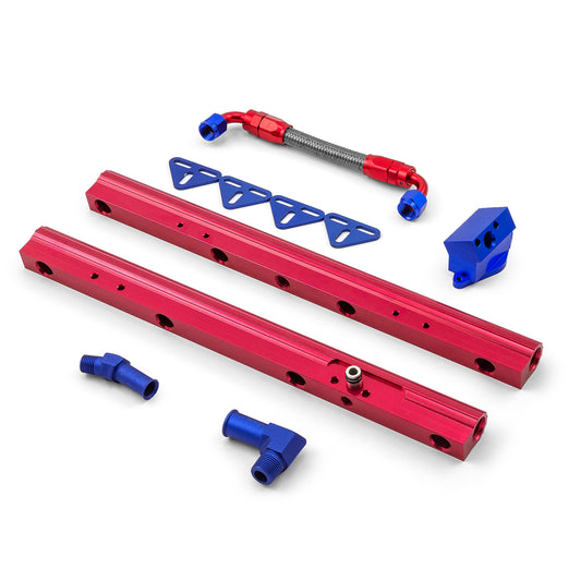 Ford 302 351 5.0L 5.7L Billet Aluminum Fuel Injector Rail Kit (OEM Angled)