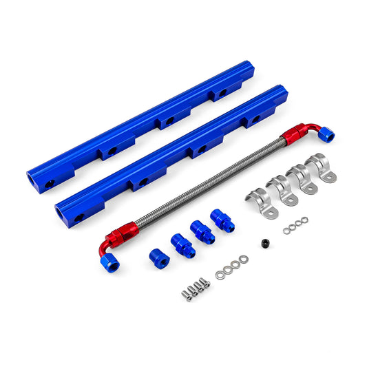 Kit de riel de inyector de combustible de aluminio Ford 4.6L 1996-98 2V [Azul]