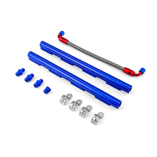 Kit de riel de inyector de combustible de aluminio Ford 4.6L 1996-98 2V [Azul]