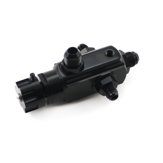 Regulador de presión de combustible ajustable de 2 puertos, estilo de retorno de palanquilla universal, negro