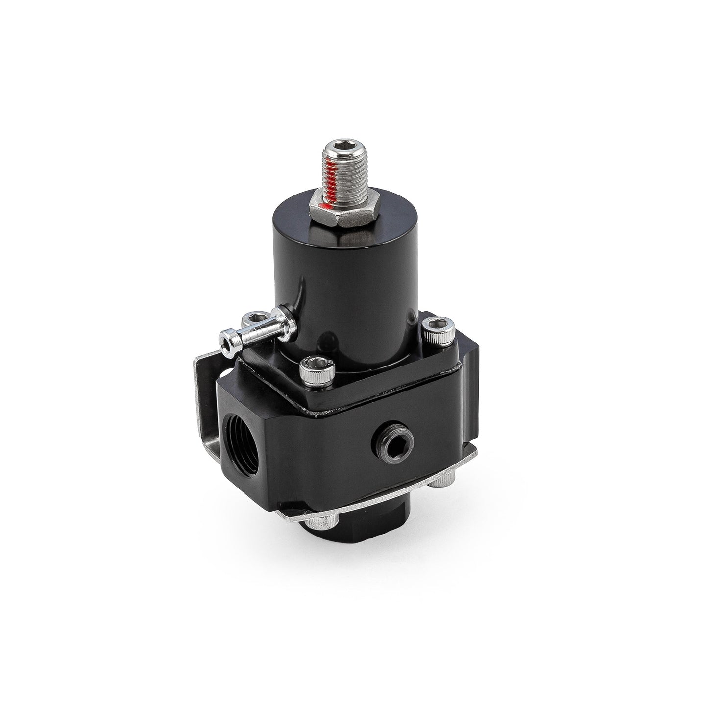 Regulador de presión de inyección de combustible EFI 6 AN universal, color negro, con puerto de referencia de refuerzo