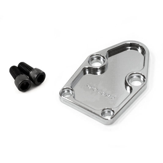 Chevy SBC 350 Fuel Pump Block-Off Plate Chrome