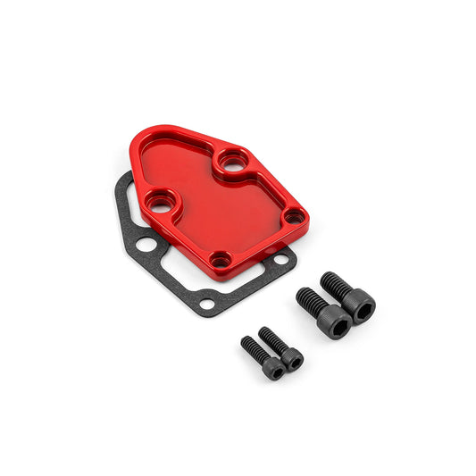 Placa de bloqueo de bomba de combustible Chevy SBC 350 roja