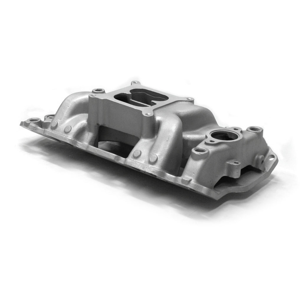 Colector de admisión de aire Mid-Air MidRise para Chevy SBC 350 (1957-95) [Satinado]