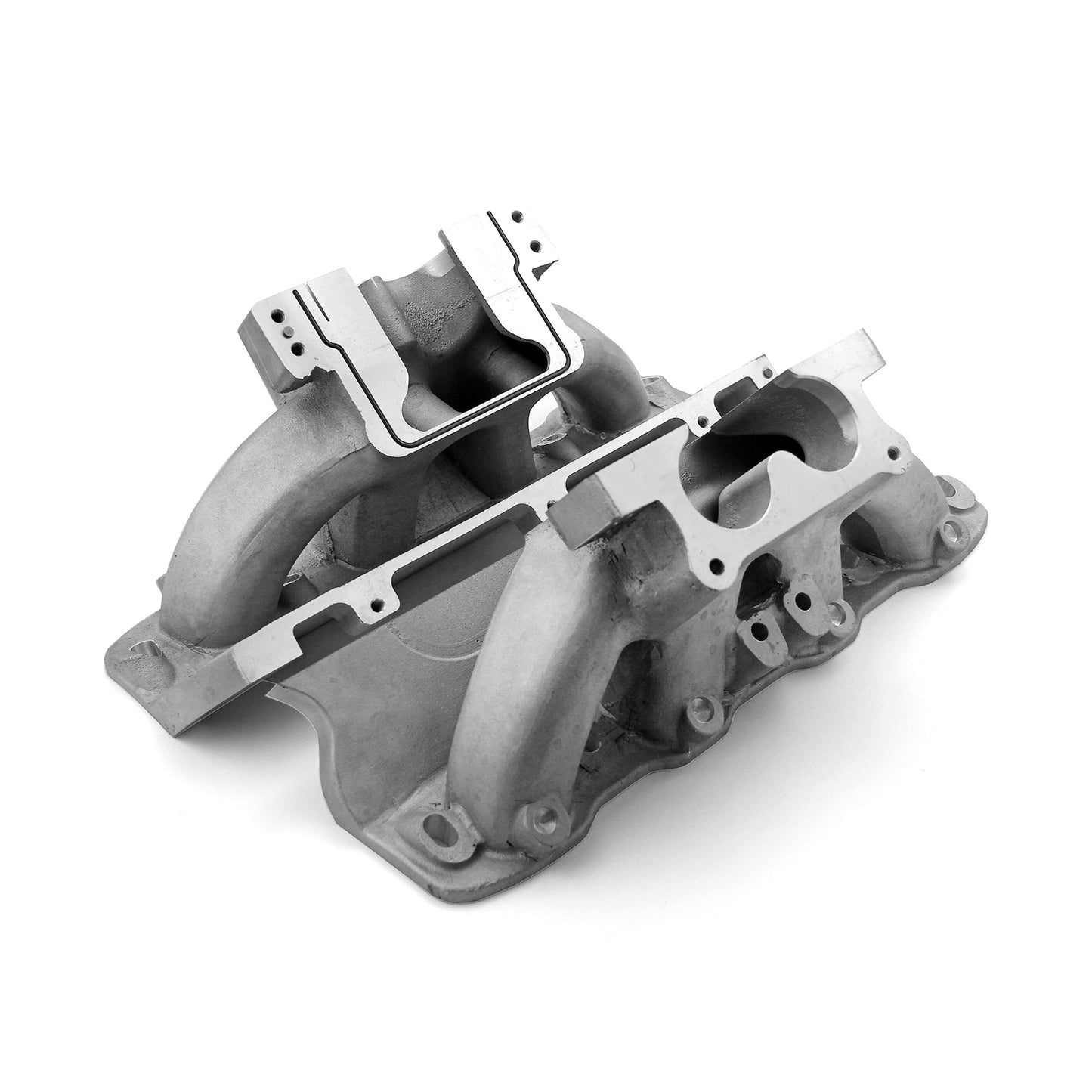 Colector de admisión dividido HiRise para Ford 302 351C Cleveland 3V (4V con lengüetas) [Satinado]