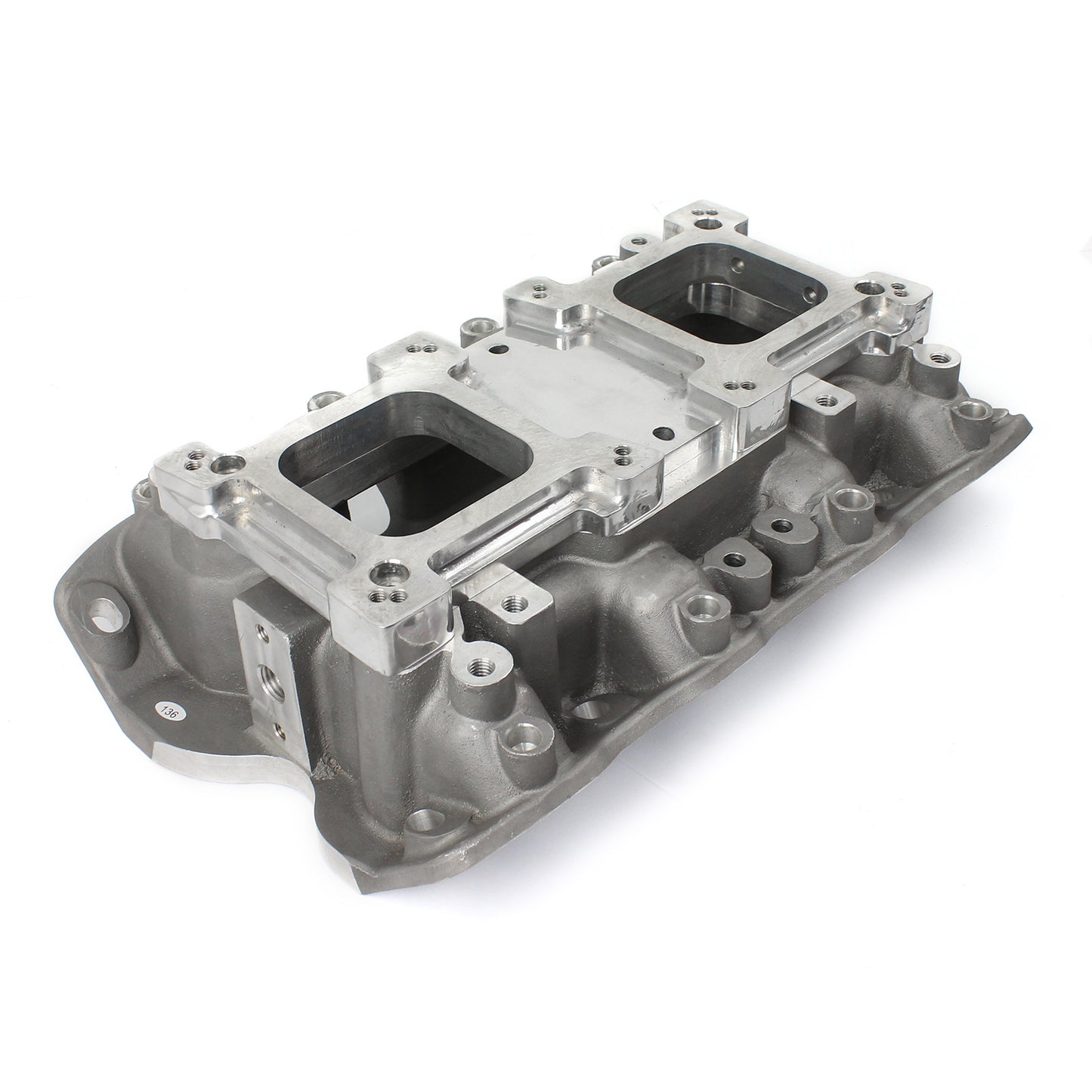 Ford 302 351C Cleveland 3V (4V w/Tongues) MidRise Twin Intake Manifold [Satin]