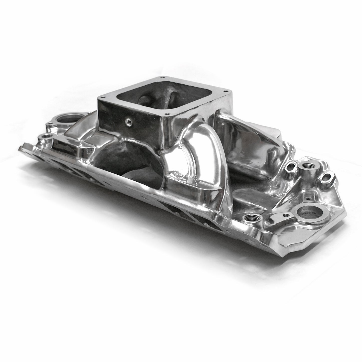 Chevy BBC 454 Rect Port Dominator w/Inj Ports High Rise Intake Manifold Polished