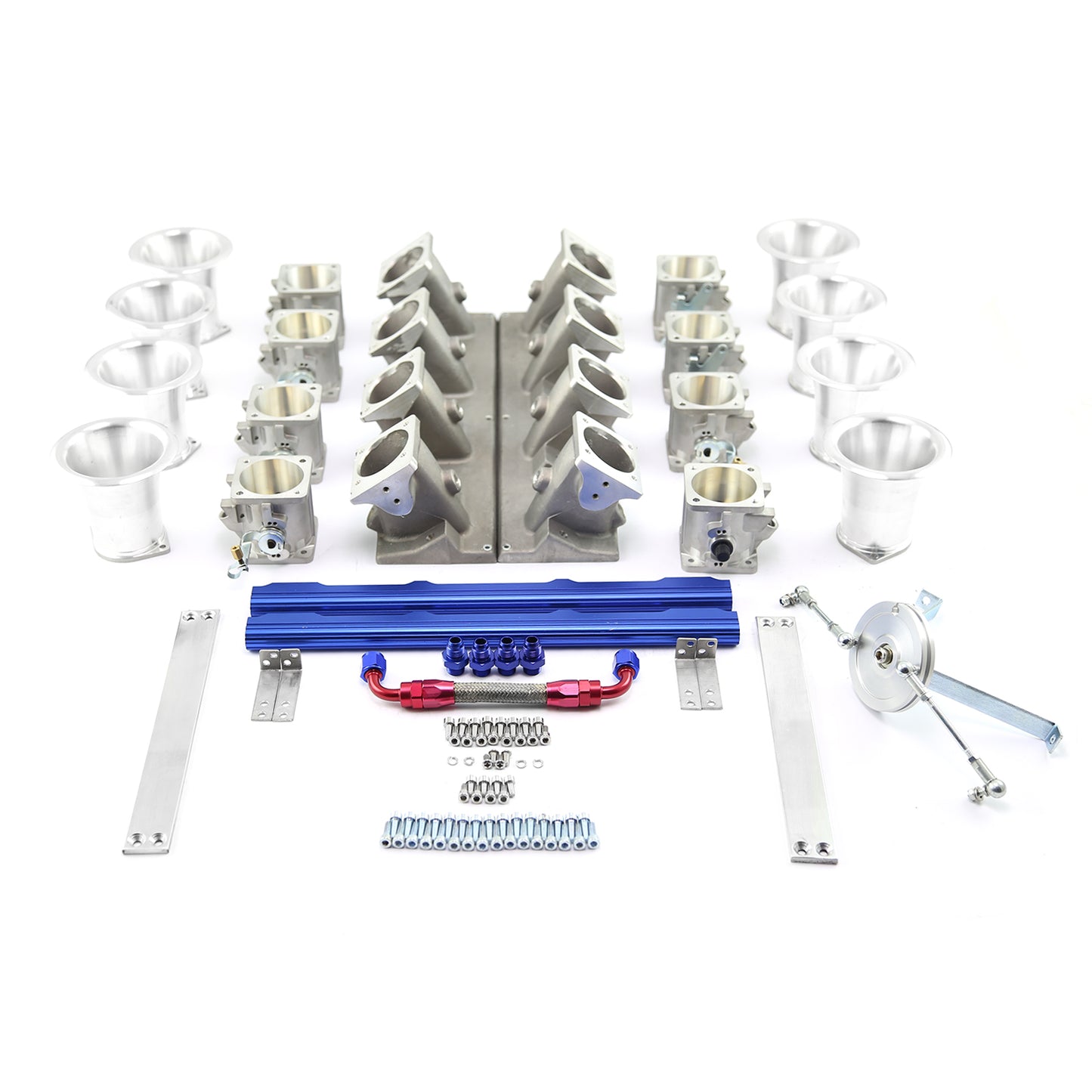 Sistema de colector de admisión de pila EFI de tiro descendente para Chevy GM LS7, satinado