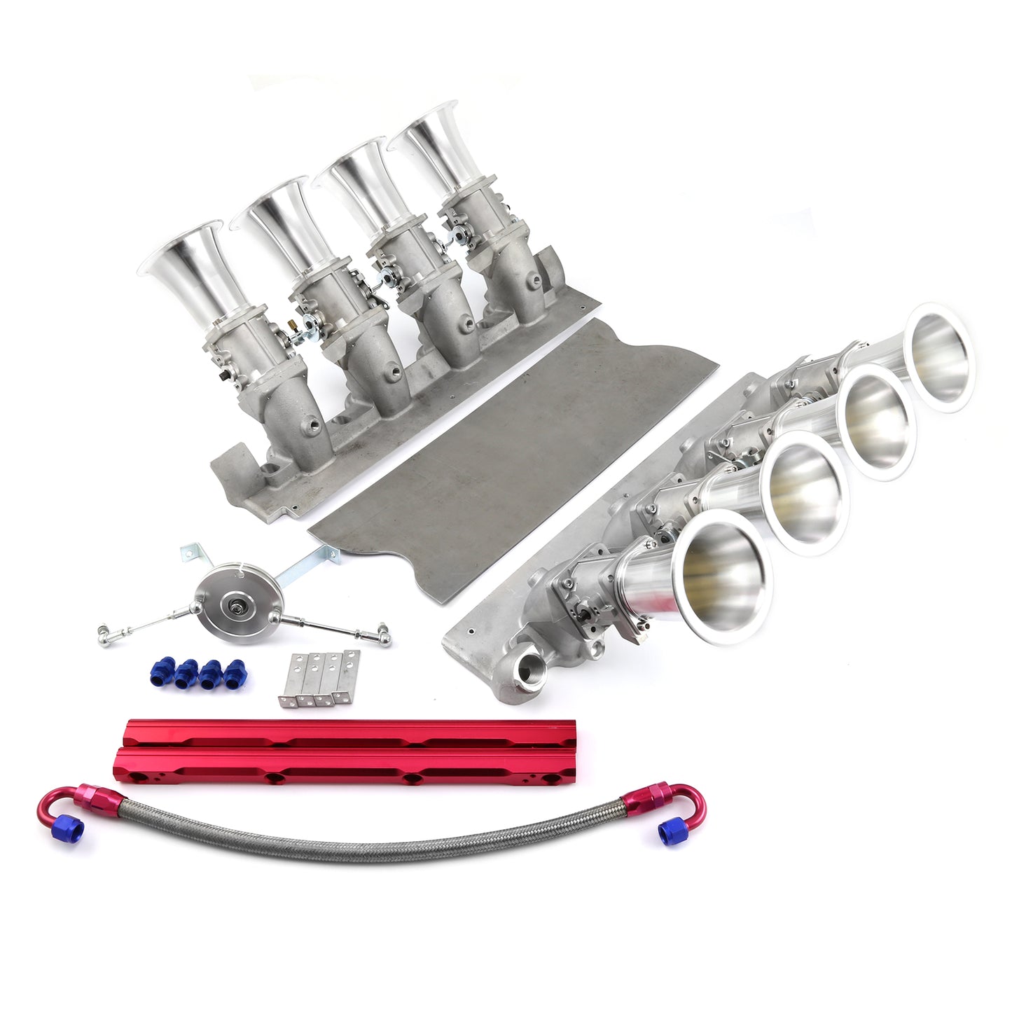 Ford 351C Cleveland Downdraft EFI Stack Intake Manifold System Satin