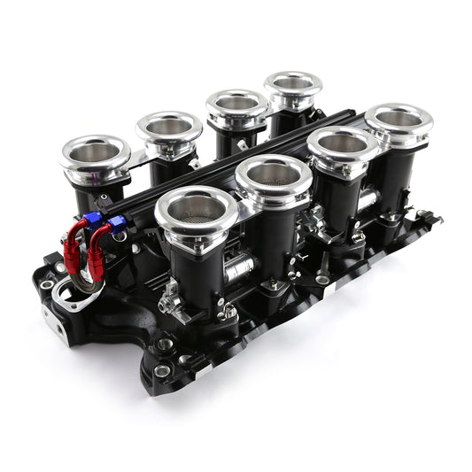 Sistema de colector de admisión de pila EFI de tiro descendente Ford BB 460 completo, negro