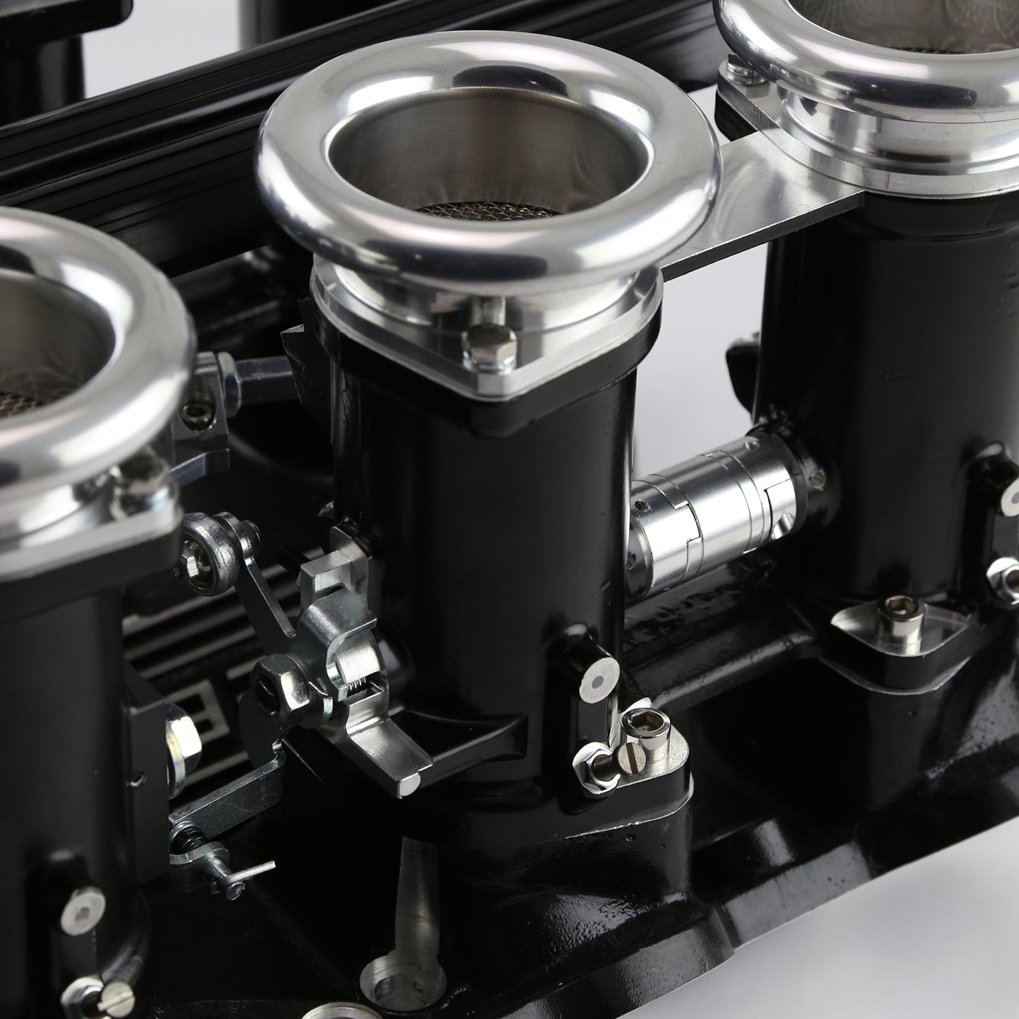 Sistema de colector de admisión de pila EFI de tiro descendente Ford BB 460 completo, negro