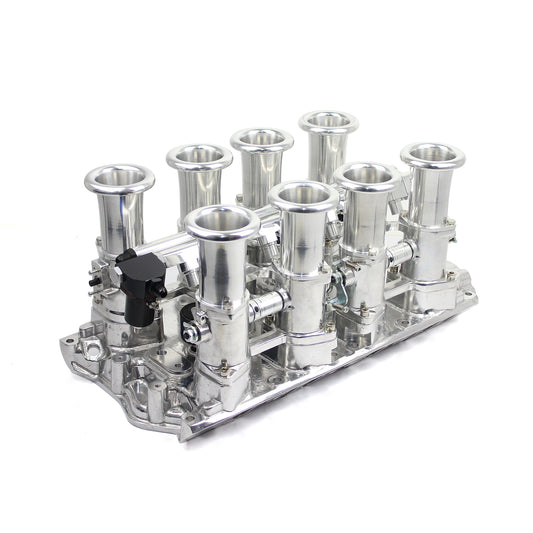 Sistema de colector de admisión EFI de 8 columnas y corriente descendente para Ford 351W Windsor, completamente pulido