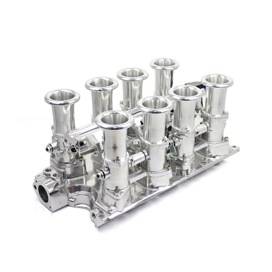 Sistema de colector de admisión EFI de 8 columnas y corriente descendente para Ford 351W Windsor, completamente pulido