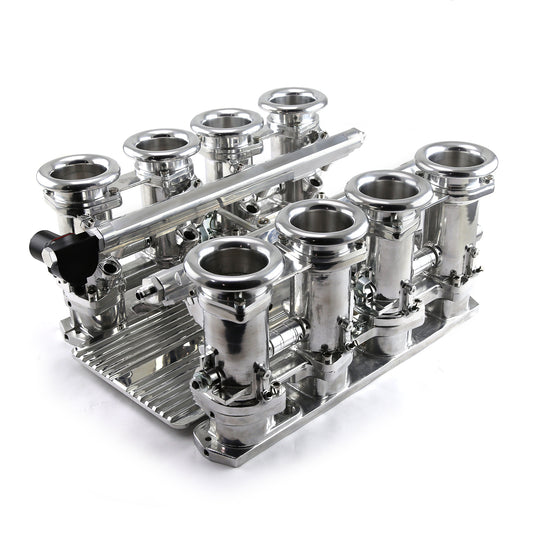 Sistema de colector de admisión de pila EFI de tiro descendente Chrysler HEMI 6.1L, completo y pulido