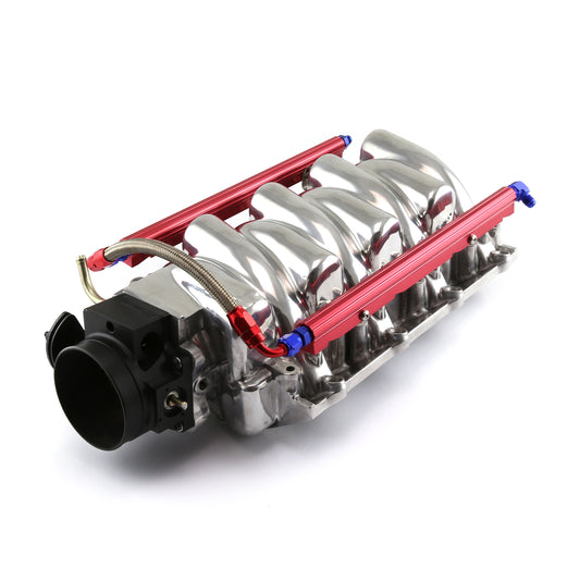 Colector de admisión de aluminio pulido para Chevy LS1 LS6 con cuerpo del acelerador de 92 mm