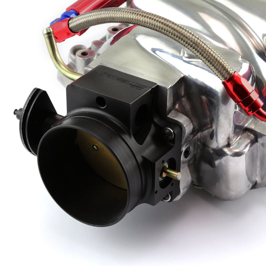 Colector de admisión de aluminio pulido para Chevy LS2 con cuerpo del acelerador de 90 mm