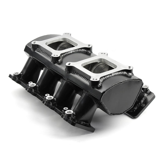 Colector de admisión de doble cuerpo de aceleración EFI fabricado para Chevy GM LS3, color negro