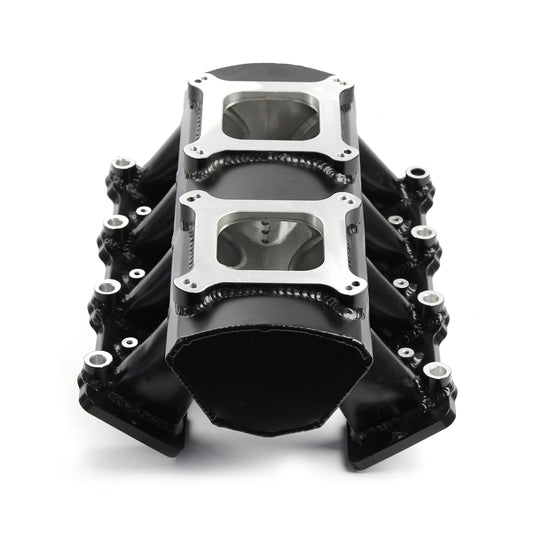 Colector de admisión de doble cuerpo de aceleración EFI fabricado para Chevy GM LS3, color negro
