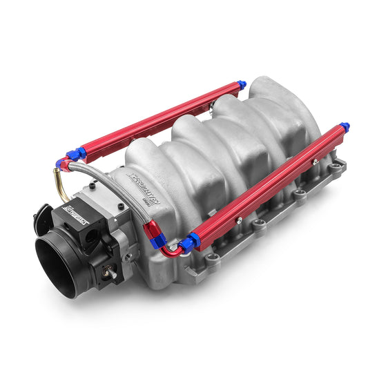 Colector de admisión EFI satinado para Chevy LS1 LS2 LS6 con cuerpo del acelerador de 92 mm