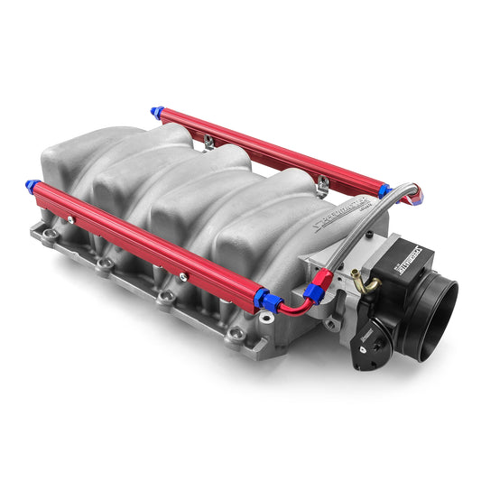 Colector de admisión EFI satinado para Chevy LS1 LS2 LS6 con cuerpo del acelerador de 92 mm