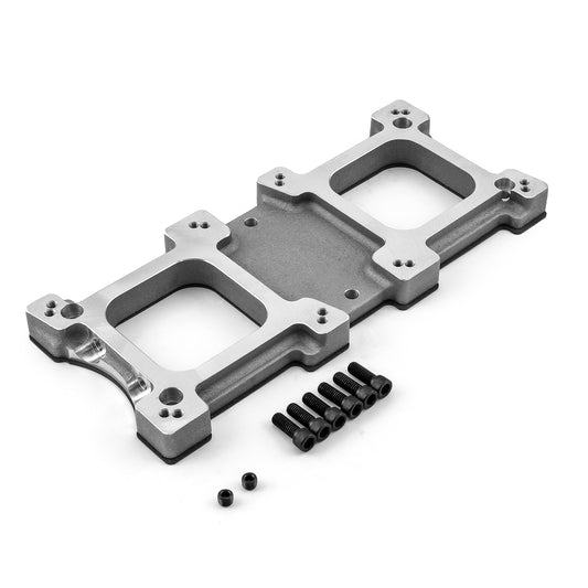 Placa adaptadora de soplador de doble carburador 4150 6-71 8-71 satinada