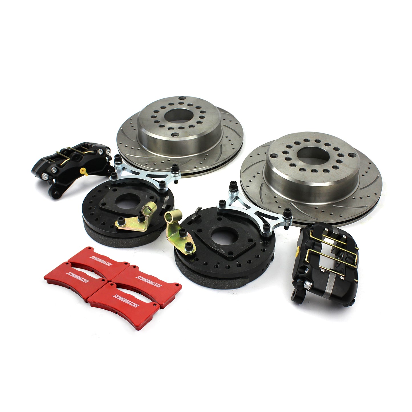 Kit de freno trasero Ford de 12" con 4 pistones y cojinetes grandes y pequeños, modelo tardío