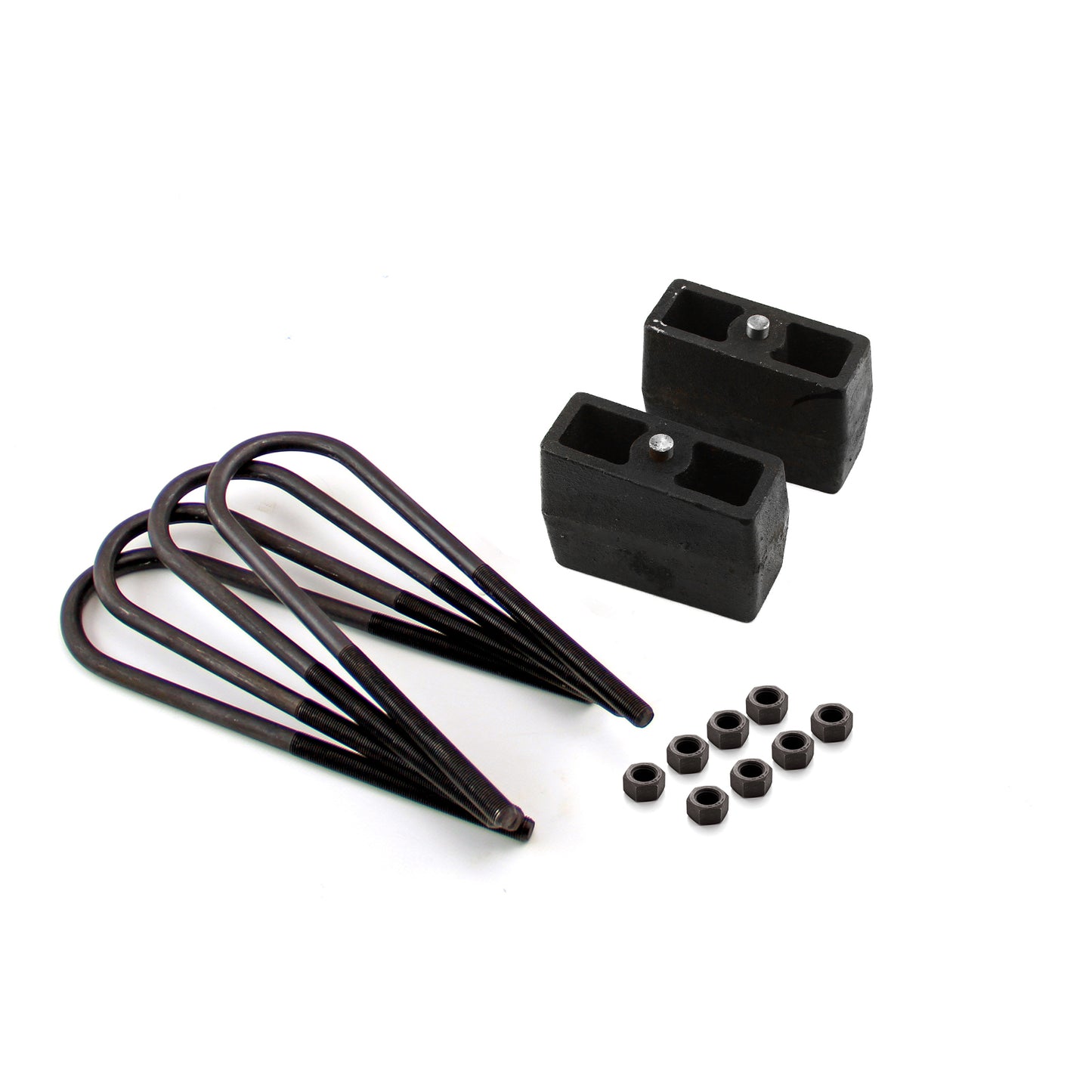 Kit de elevación y descenso de 4" con bloque de acero dúctil, pernos en U y herrajes