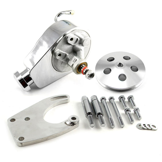 Ford SB 289 302 Windsor Power Steering Pump, Bracket & 1 V Groove Pulley Kit