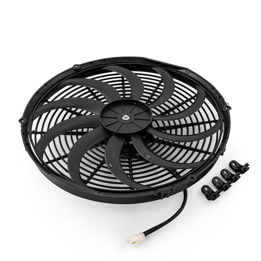 Ventilador térmico eléctrico con aspas en forma de S de 12 V y 16" reversible