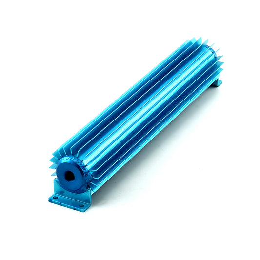Enfriador de aceite de transmisión de un solo paso anodizado azul de 15" con accesorios