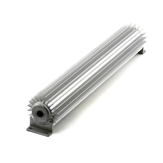 18" Silver Anodized Single Pass Transmission Oil Cooler With Fittings
