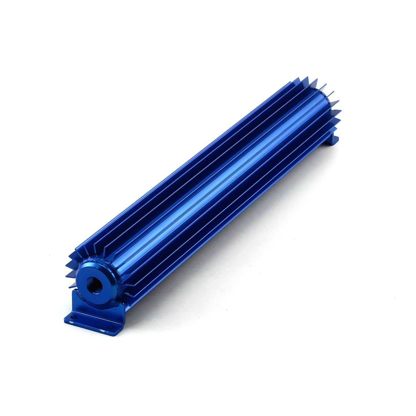 18" Blue Anodized Single Pass Transmission Oil Cooler With Fittings